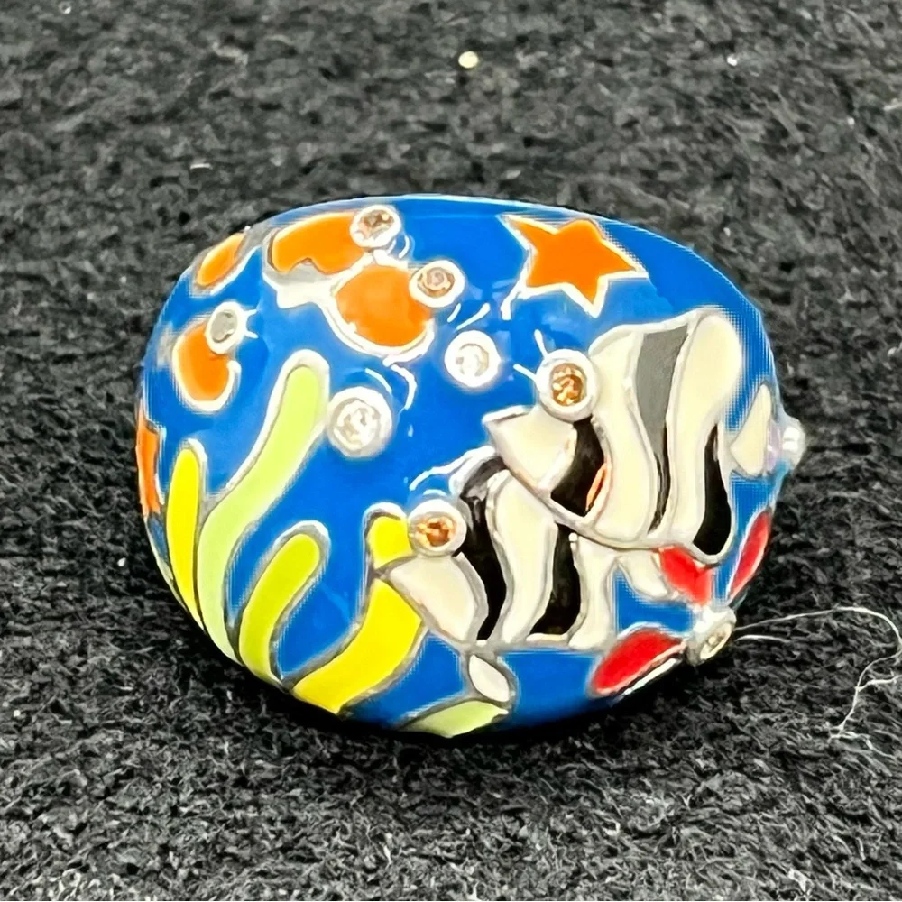 Belle Etoile Angelfish Ring -Ocean Blue Size 6 Sterling 925